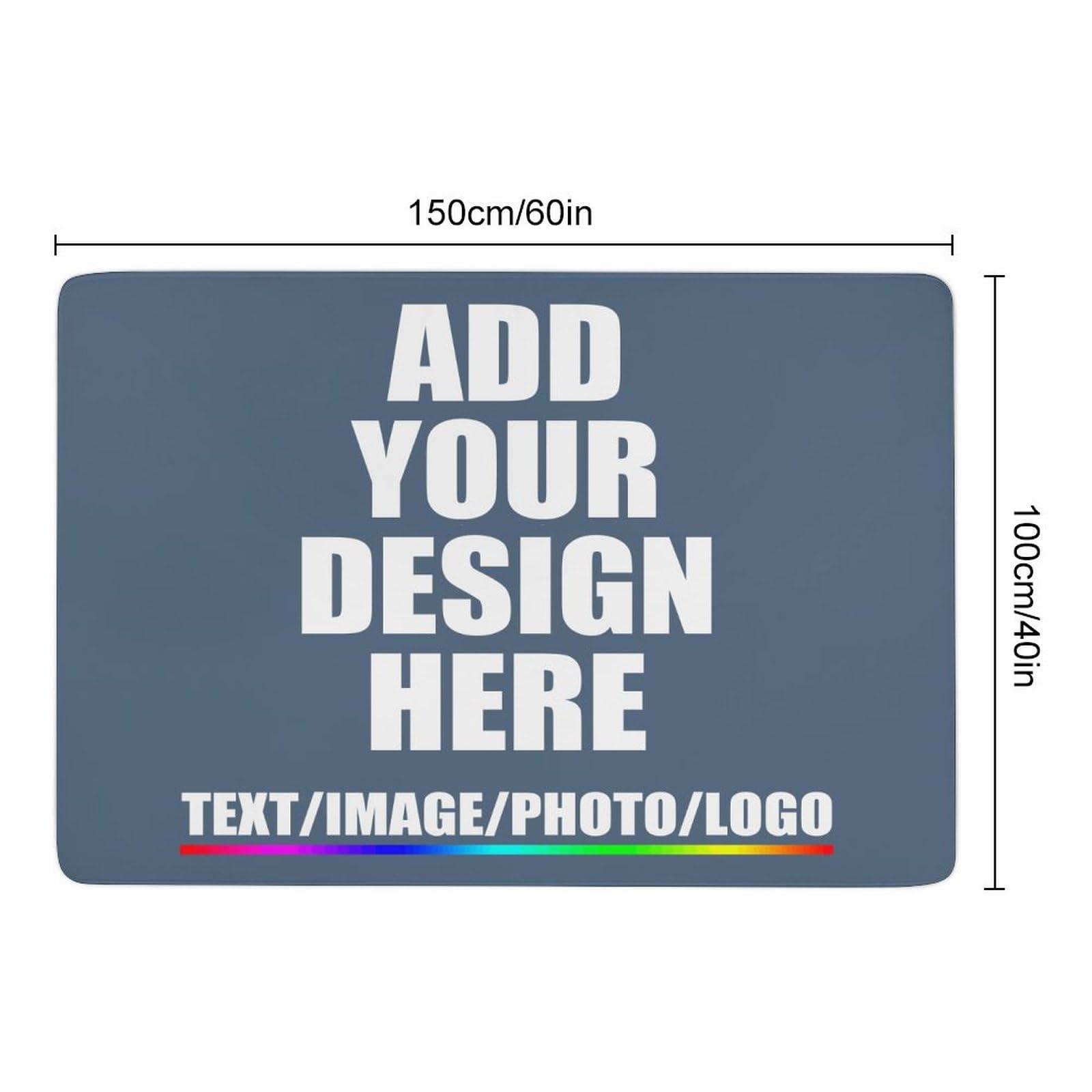 YTEBSIUA Custom Commercial Door Mats Carpet Personalized Logo Text Entryway Rug with Non-Slip Rubber Backing Indoor Doormat 60"x40" Indigo Blue