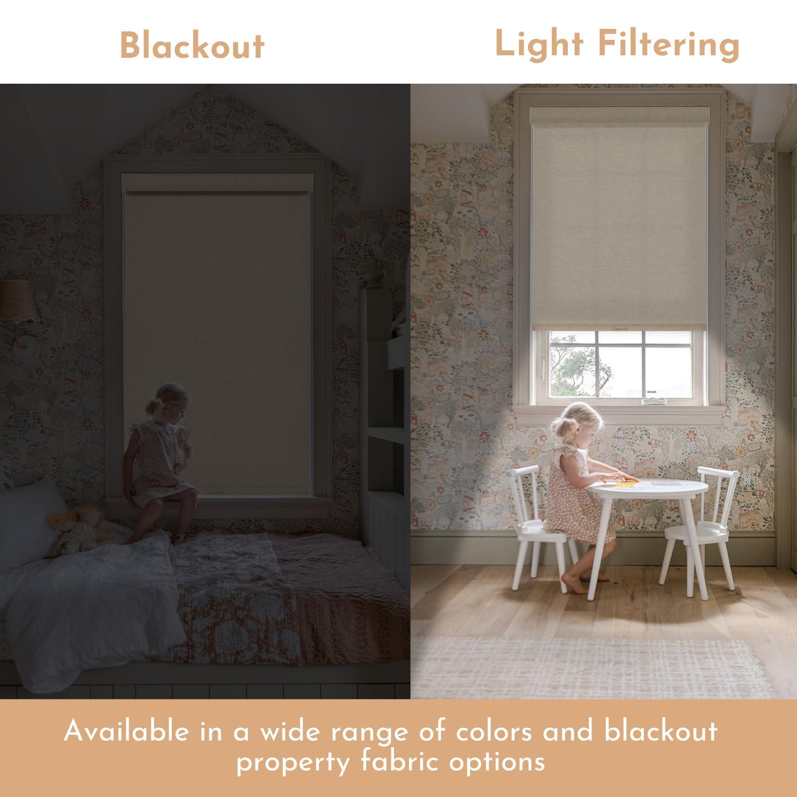 Persilux Persilux Light Filtering Roller Shades for Windows,Cordless,Linen Fabric,Roller Blinds,Thermal Insulated Fabric UV Protection Shades for Home,Office,Bedroom,door,Light Filtering-beige,30" W X 56" H