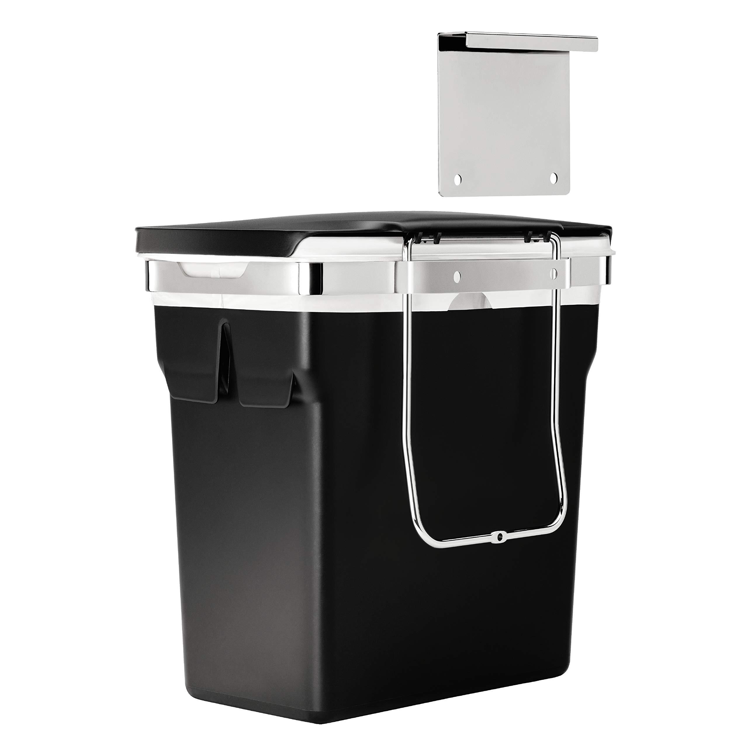 simplehuman simplehuman 10 Liter / 2.6 Gallon In-Cabinet Trash Can Heavy-Duty Steel Frame, Black