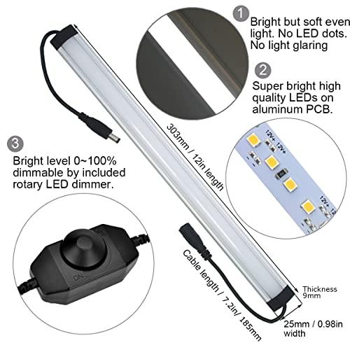 Litever Litever Kitchen Under Cabinet LED Lighting Kit Plug-in, Super Bright, 6 PCS 12 Inches Light Bars, Daylight White, 31W 2000 Lumen, Perfect for Kitchen Cabinet Counter Shelf-(6 Bars Kit-5000K)