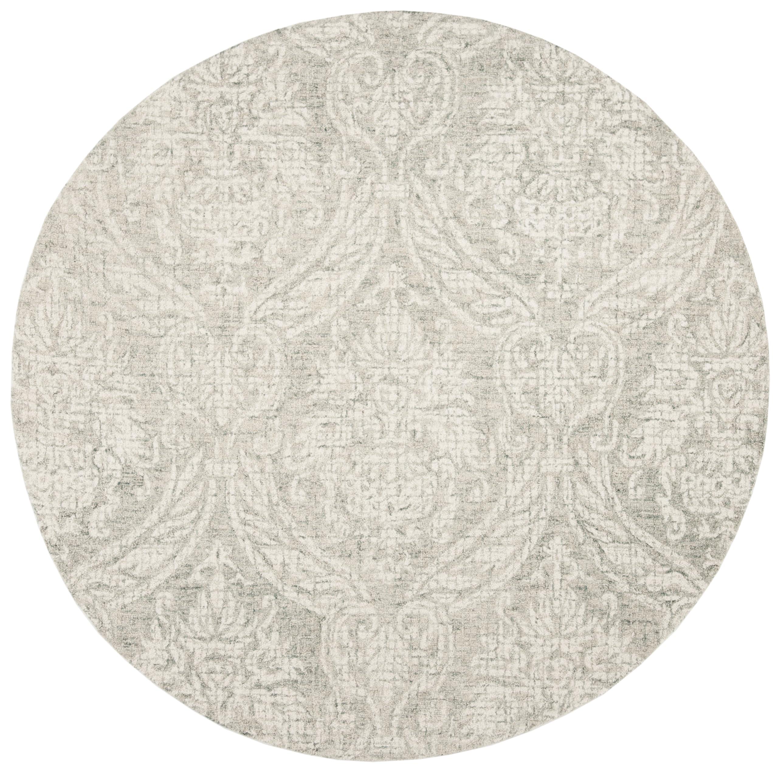 Safavieh SAFAVIEH Abstract Collection 6' Round Grey/Ivory ABT204A Handmade Premium Wool Area Rug