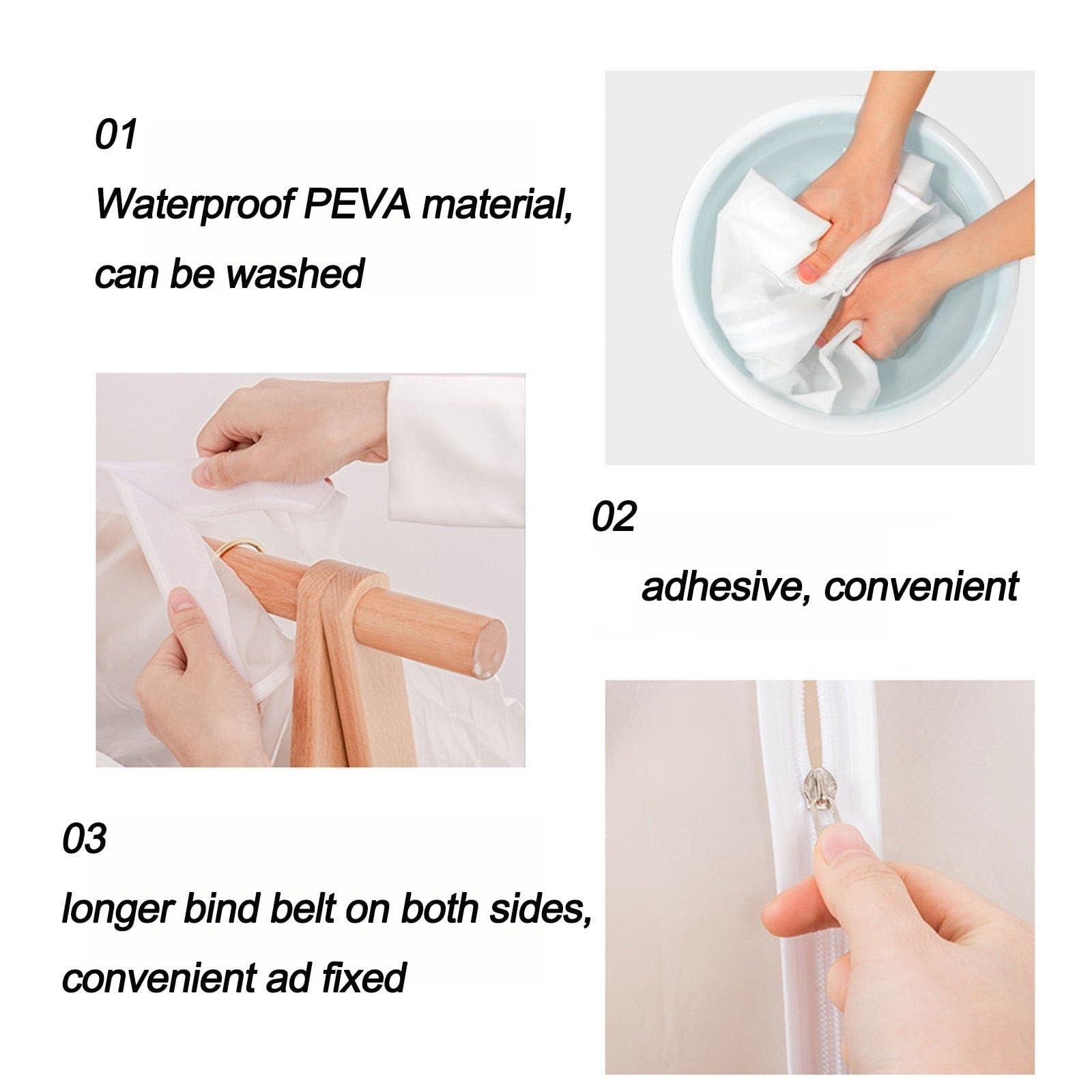 AoForce Clear Garment Rack Cover for Hanging Clothes, Breathable And Moisture-proof, Dust-proof And Wrinkle-proof, Thickened Capacity, Suitable for Floor Hangers And Wardrobes(Size:90*B)