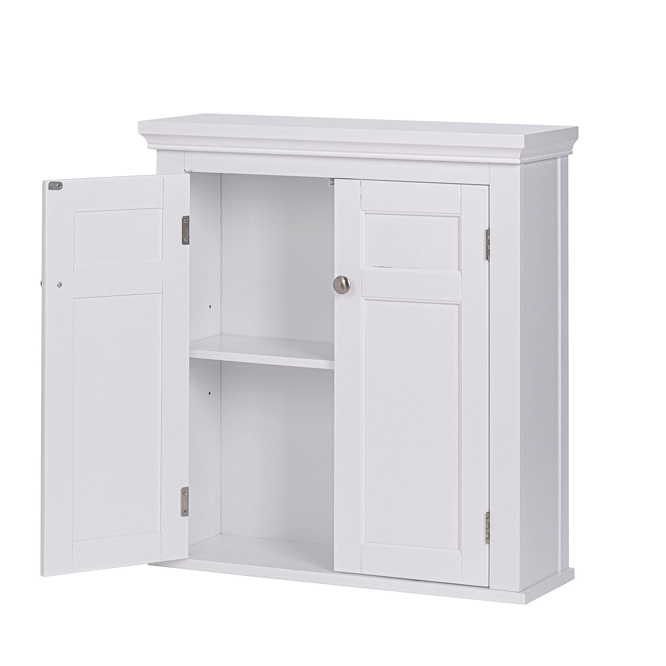 Spirich Spirich Bathroom Cabinet Wall Mounted, Hanging Bathroom Storage Cabinet Over Toilet, Medicine Cabinet with Doors and Shelves (White)
