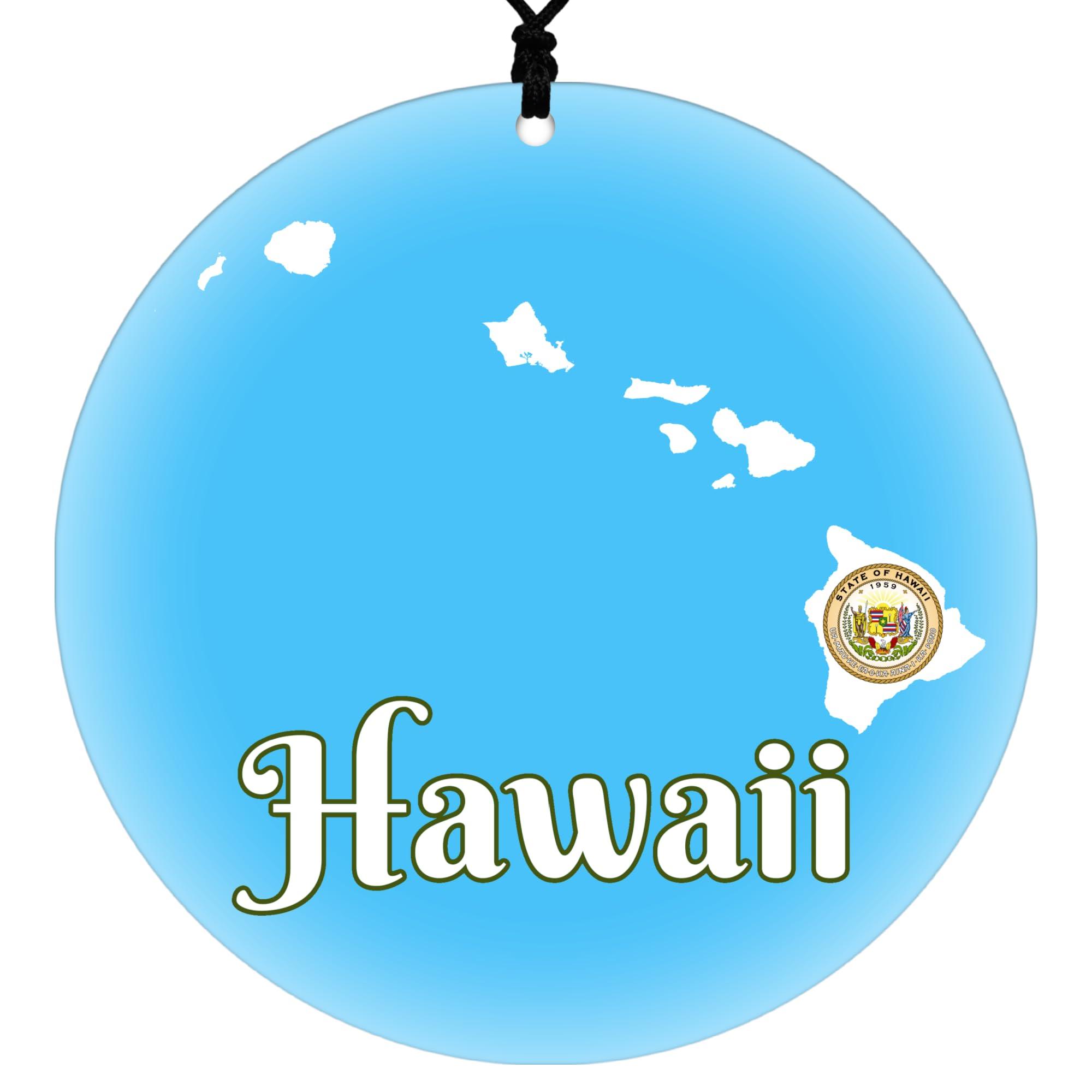 Cranberry Collective Hawaii Christmas Ornament - Frosted Edge Design Featuring State Flag and Map Composite Graphic - 2024 Acrylic Tree Decoration - Holiday Gift and Home Decor