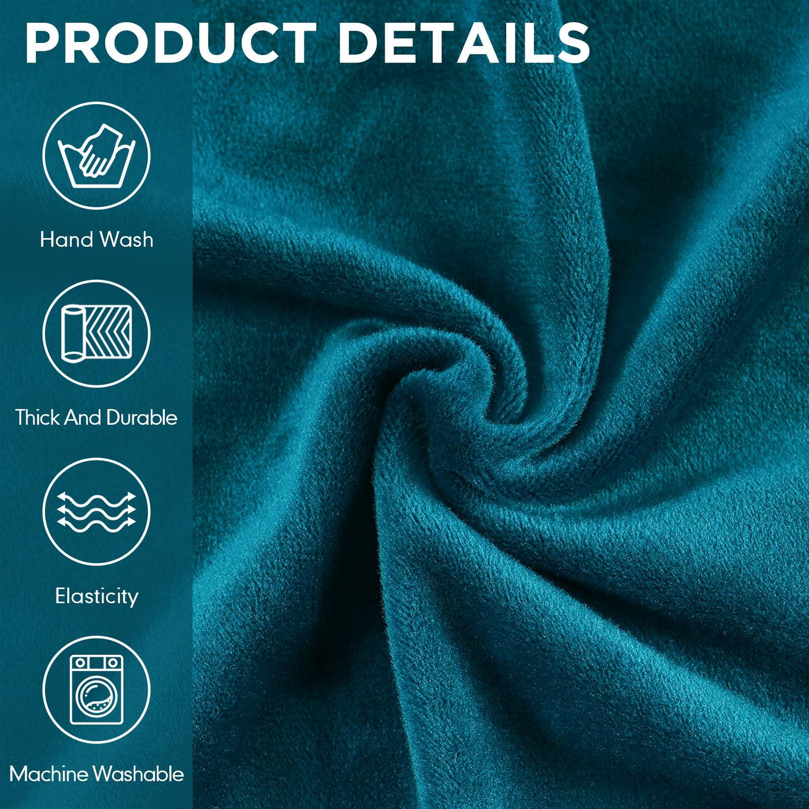 Peryiter Peryiter 7 Pcs L Shape Sectional Recliner Sofa Covers 5 Seat Sectional Couch Covers Milk Silk Velvet Stretch Reclining Sofa Slipcover Furniture Protector for Living Room(Deep Teal,Velvet)