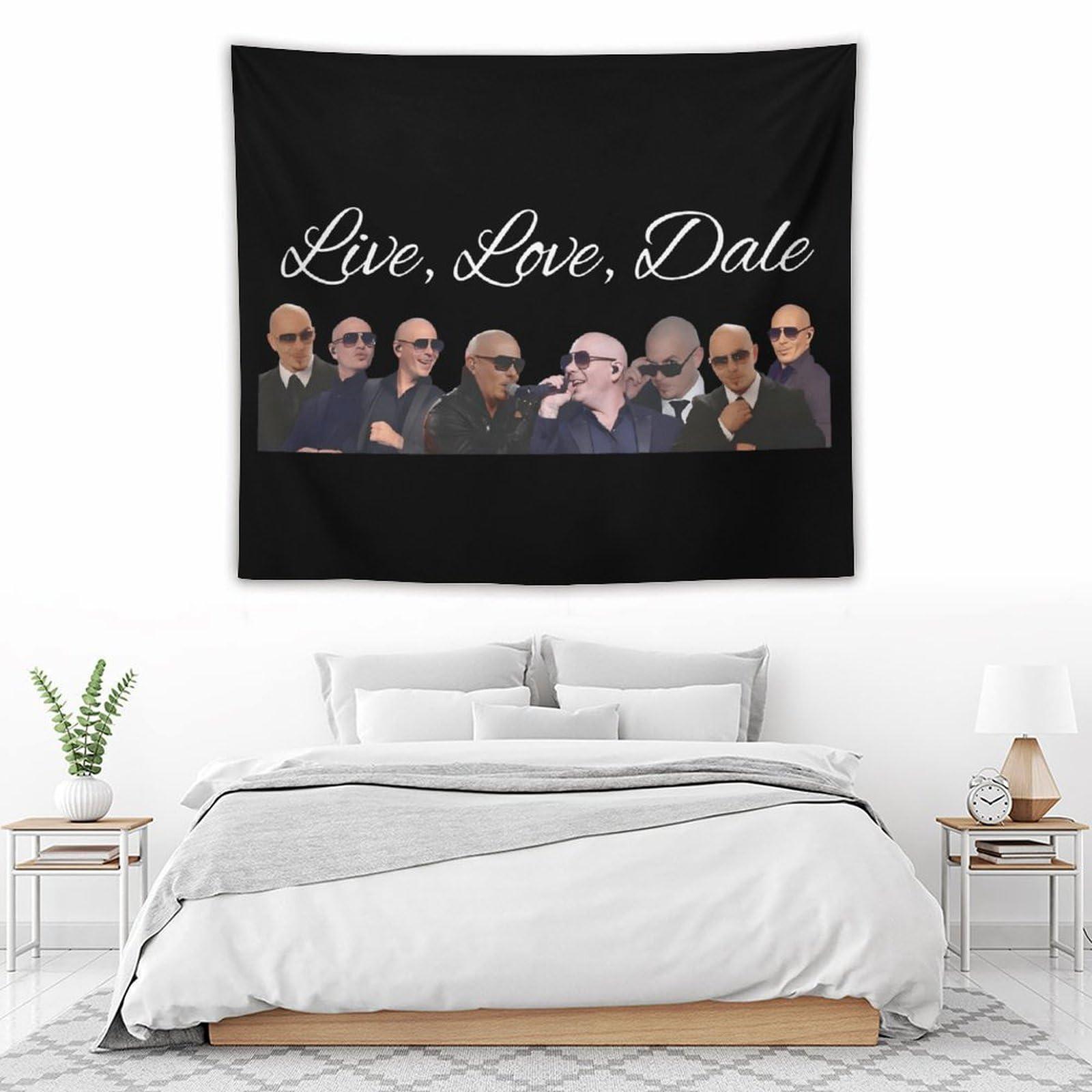 ZPANTAO ZPANTAO Pitbulls Mr Worldwide Tapestry Wall Hanging Pitbulls Mr Worldwide Large Tapestry for Bedroom Aesthetic Tapestries for Living Room Dorm 50\"x60\"