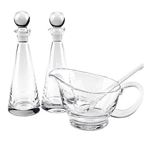 Badash Badash 6\" Small Glass Gravy Ladle, Artisan Heritage Quality Mouth-Blown Lead-Free Crystal, Elegant Small Spoon-Sized Serving Clear Utensil perfect For Sauce & Salad Dressing, Presentation Packaging