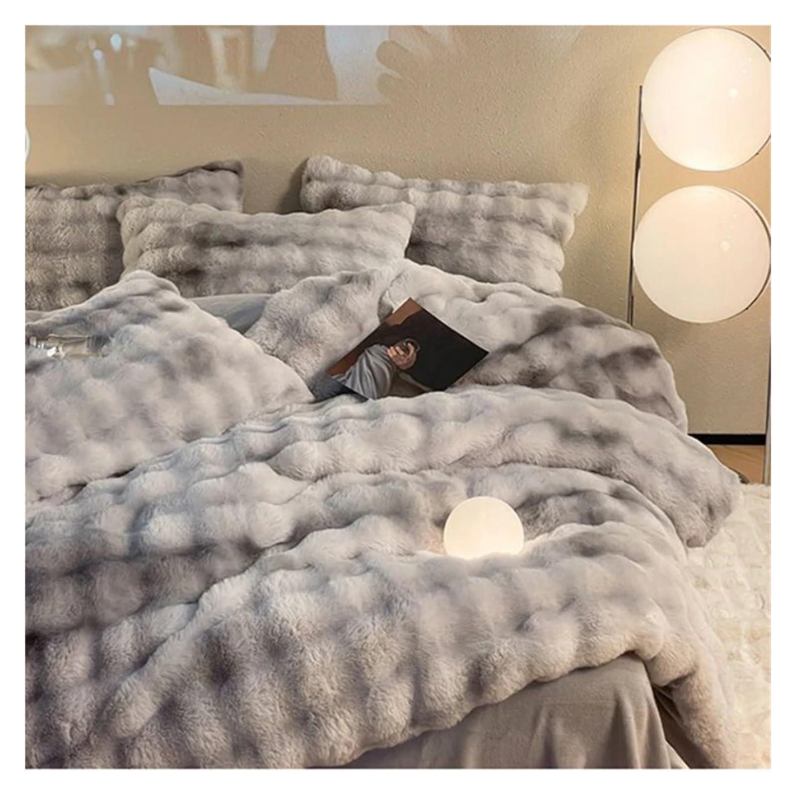 MaiyO MaiyO Winter Luxury King Queen Size Bedding Set Home Textiles Thickened Warm Plush Duvet Cover Bed Sheet Pillowcase 4pcs Bed Linen Set,duvets, yin-468