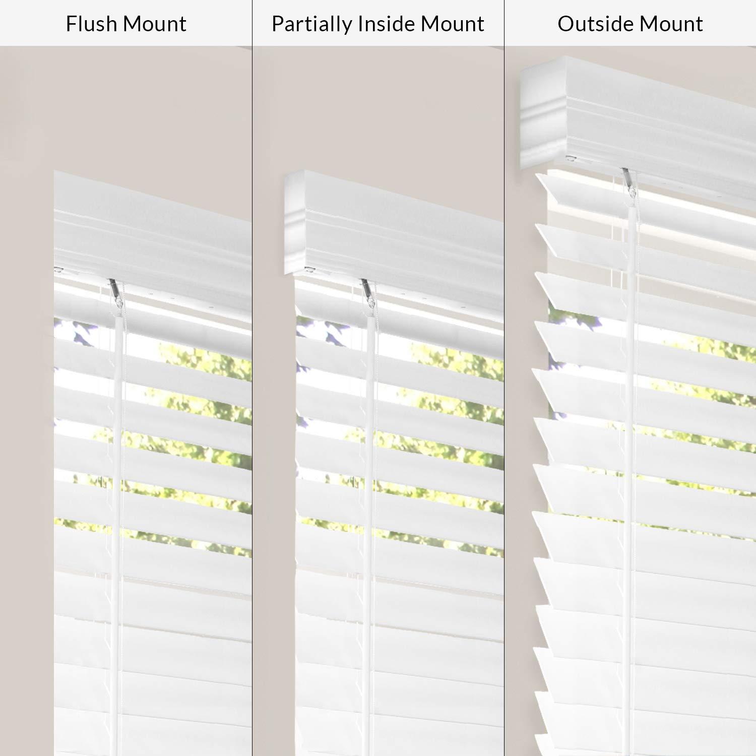 CHICOLOGY CHICOLOGY Faux Wood Blinds, Window Blinds, Window Shades, Window Treatments, Blinds & Shades, Window Shades for Home, Chelsea White (Commercial Grade), 37" W x 36" H