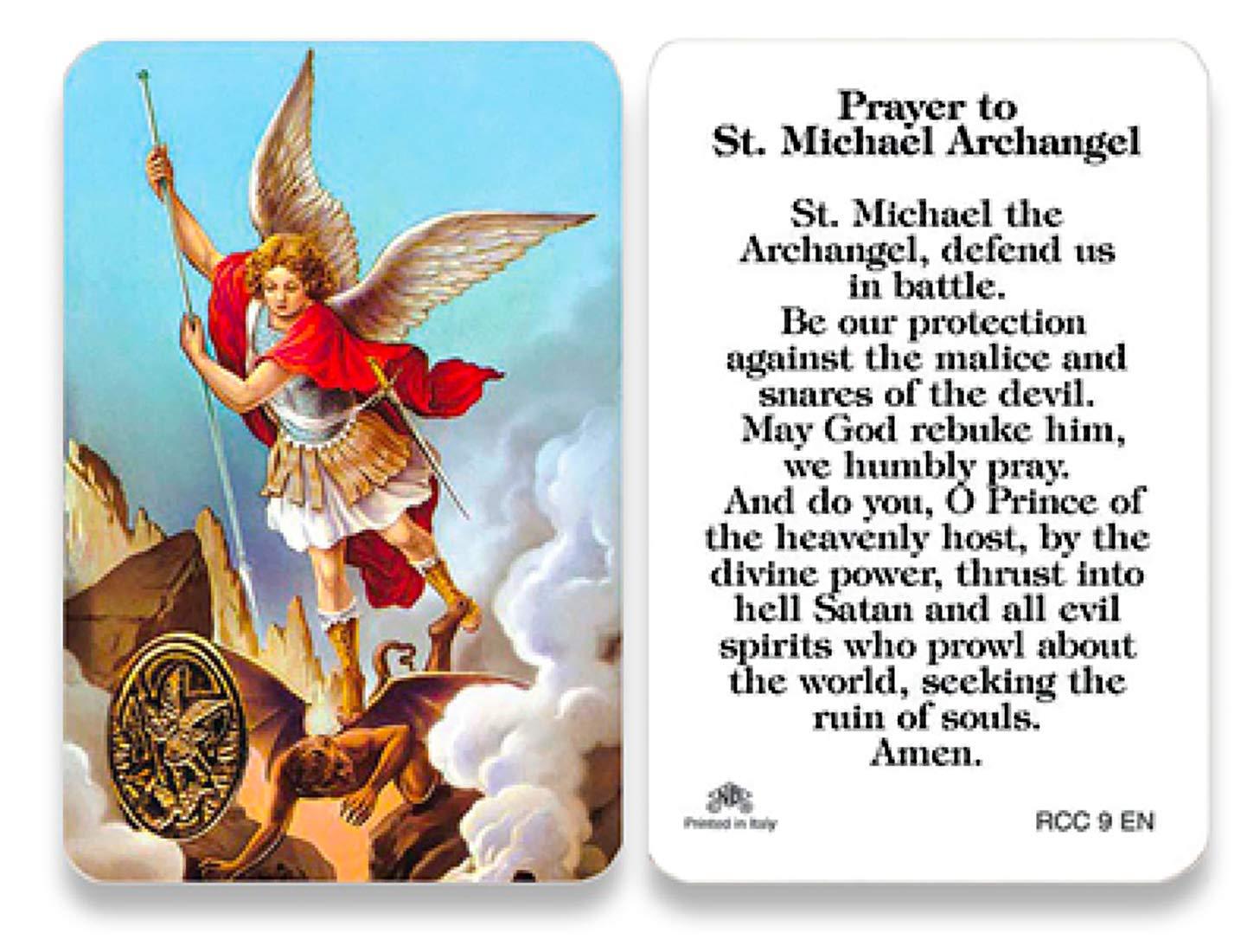 San Francis Imports HlpiAMok HOMIEBUDS HLXFF3 St. Michael the Archangel Prayer Card (RCC 9E)