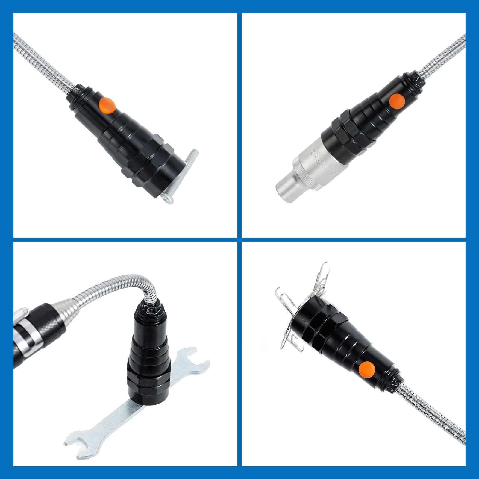 VIBELITE VIBELITE Extendable Magnetic Flashlight with Telescoping Magnet Pickup Tool-Cool Gadget Valentines Day Gifts for Him, Husband, Men, Dad, Father, Mechanic,Tech, Handyman, Boyfriend, Women, Black