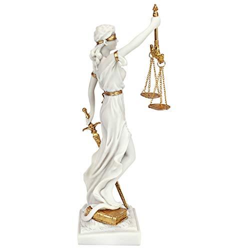 Design Toscano Design Toscano Themis Blind Lady of Justice Statue Lawyer Gift, 13 Inch, White-Small