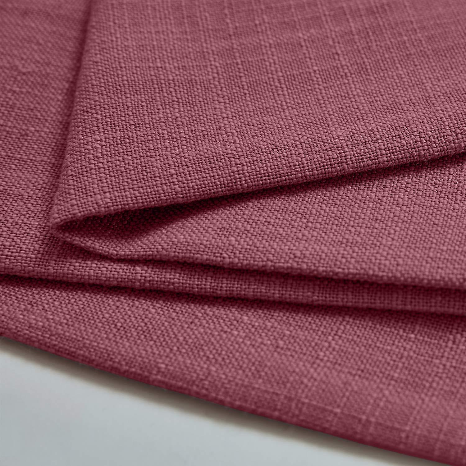 Frelement Frelement Natural Linen Curtains with Blackout Lining Privacy Room Darkening 4 in 1 Header Drapes for Cafes, Club, Office, Burgundy Red, 100" W x 96" L, 1 Panel