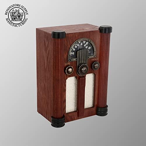 Renovators Supply Manufacturing Radios Natural Oak Empire Tape/Radio AC Operated 14"H | Renovator's Supply