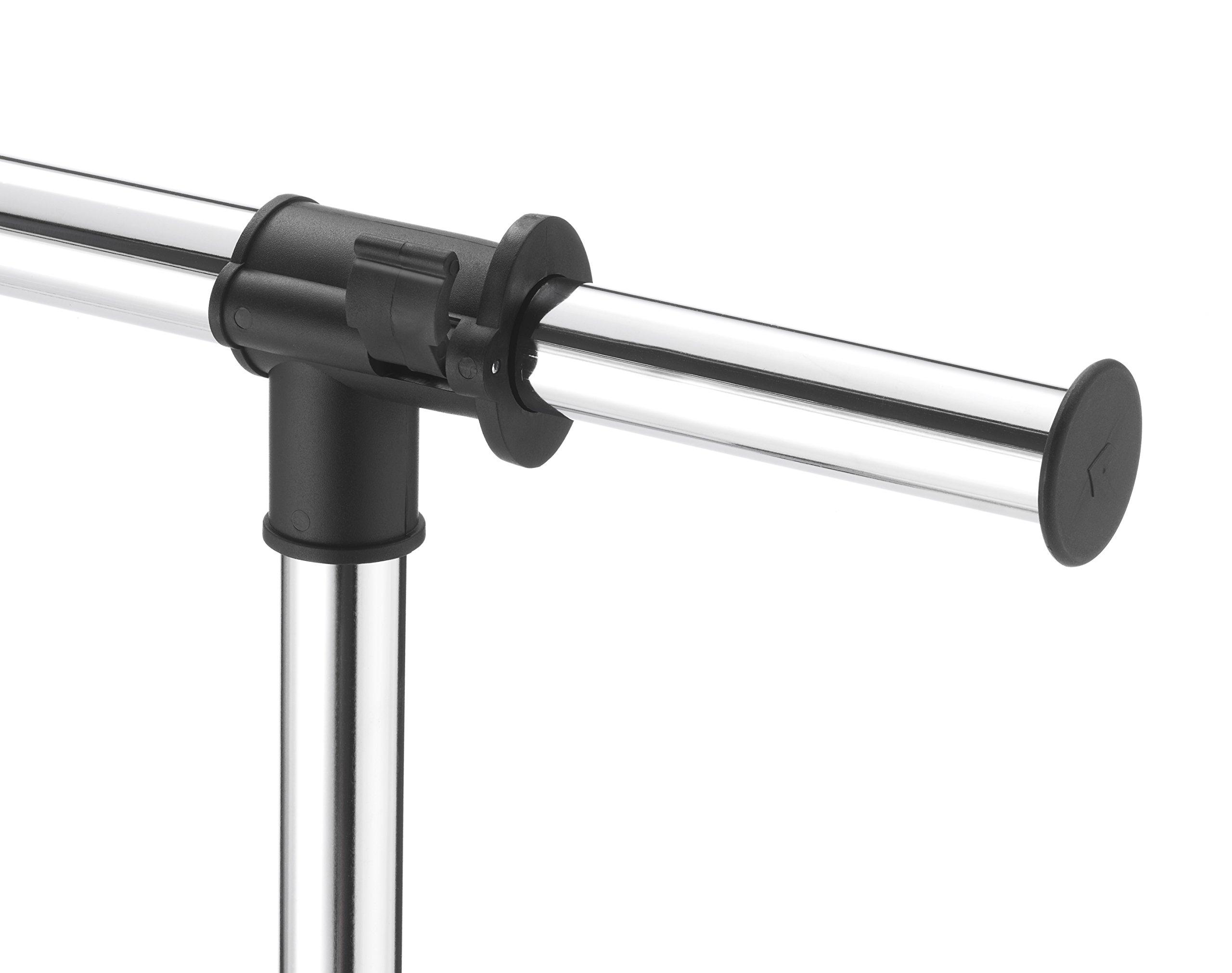 Whitmor Whitmor Adjustable 2-Rod Garment Rack - Rolling Clothes Organizer - Black and Chrome