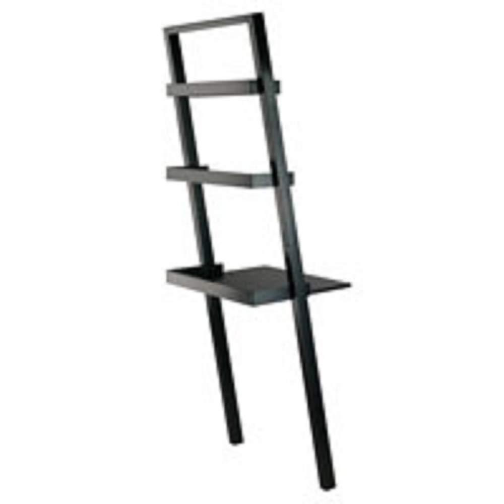 Contemporary Home Living Contemporary Home Living 69.25 Black Leaning Desk with Two Shelves