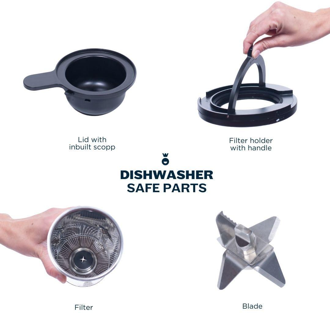 GROWUP GROWUP Nut Milk Maker, 9 Plant-Based Milk Options, Automated filtration process, Makes up to 28oz, Touch screen display with Easy 3 Steps (Matte Grey)