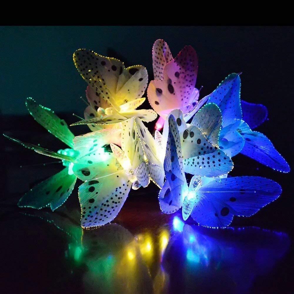 Berocia Berocia Butterfly Solar String Lights Outdoor, 12 LED Waterpoof LED Solar Butterfly Lights Outdoor Indoor for Bedroom