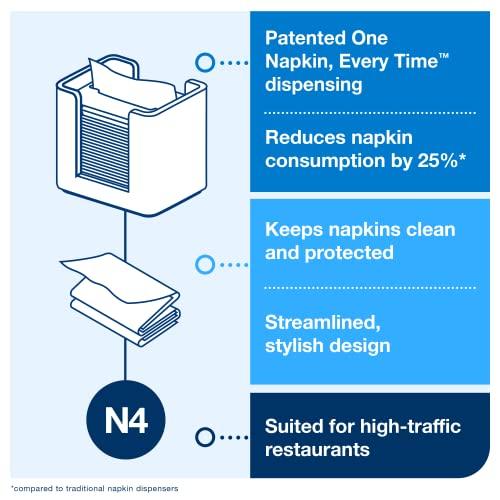 Tork Tork Xpressnap Tabletop Napkin Dispenser Walnut - N4 + Refill - White Dispenser Napkin, 12 x 500 napkins