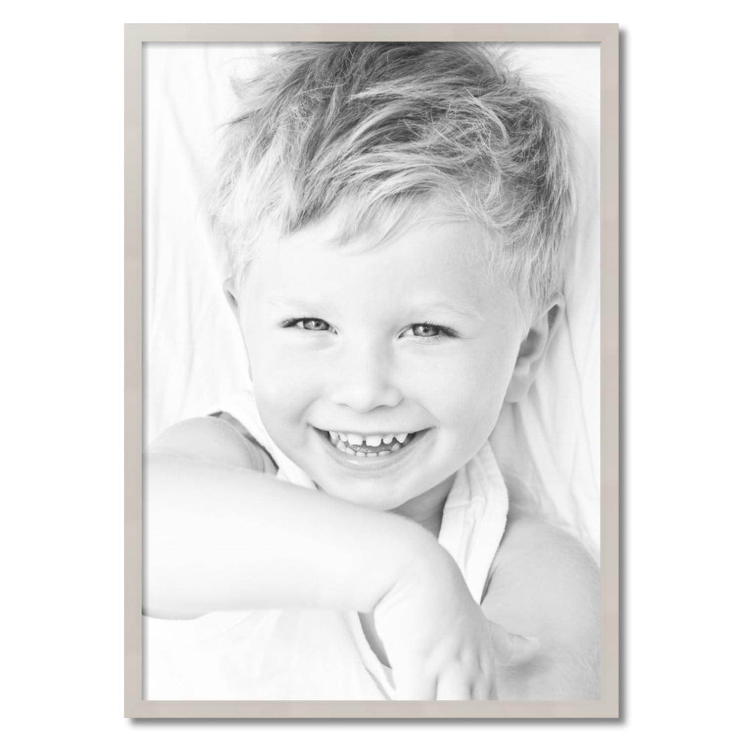 ArtToFrames ArtToFrames 28x40 Inch White Picture Frame, This 1.11 Inch Custom Wood Poster Frame is Slanted Lip White, Great for Your Art or Photos - Comes with Economy Acrylic