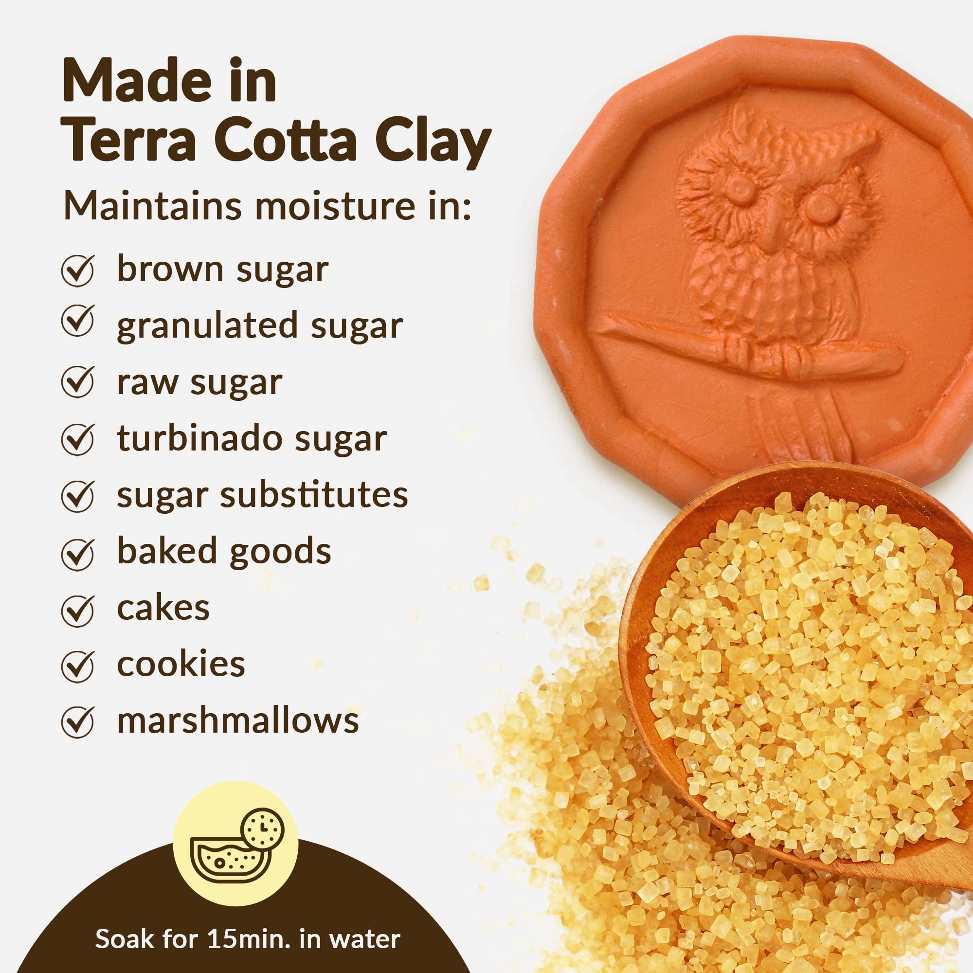 JBK Pottery JBK Pottery Brown Sugar Saver - Terra Cotta Humidifying Stone Softens Brown Sugar - Natural Clay Moisture Absorber for Foods and Spices - Honey Beehive