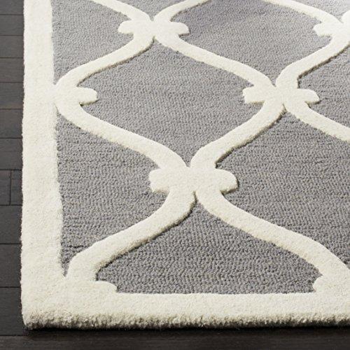 Safavieh SAFAVIEH Cambridge Collection 6\' Square Dark Grey/Ivory CAM710D Handmade Moroccan Premium Wool Area Rug