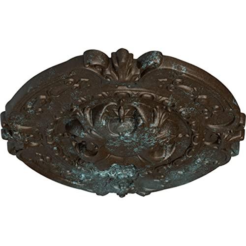 Ekena Millwork Ekena Millwork CM17SOBBS Southampton Ceiling Medallion, 16 3/8\"OD x 1 3/4\"P (Fits Canopies up to 2 3/4\"), Bronze Blue Patina (Metallic Series)