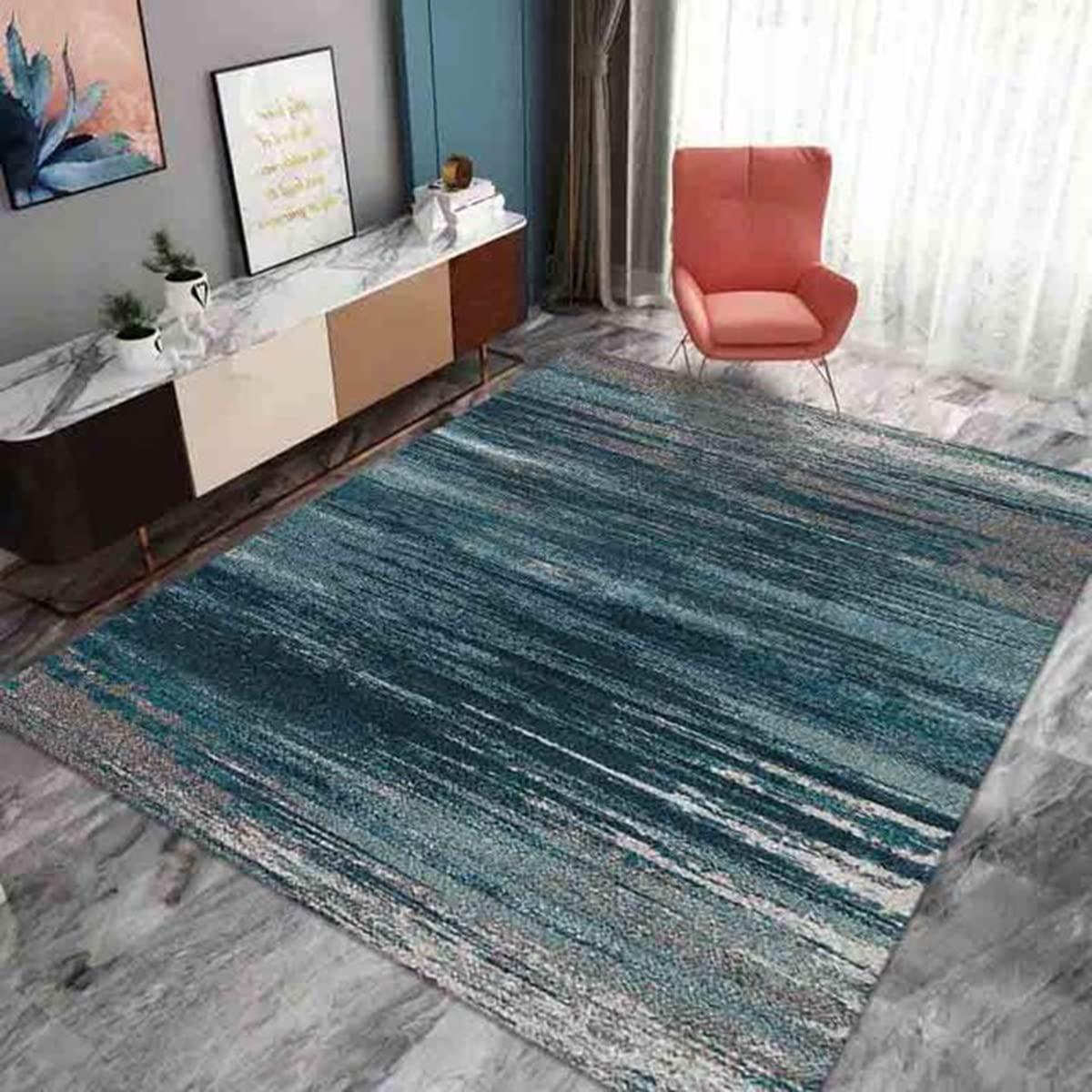 HDGZPA HDGZPA Non Slip Hallway Runner Rugs Entry Runner Mat Washable Low Pile Carpet Blue Stripe Abstract Area Rug Kitchen Runner Indoor mat for Hall Bedroom Kitchen (Size : 100x280cm)