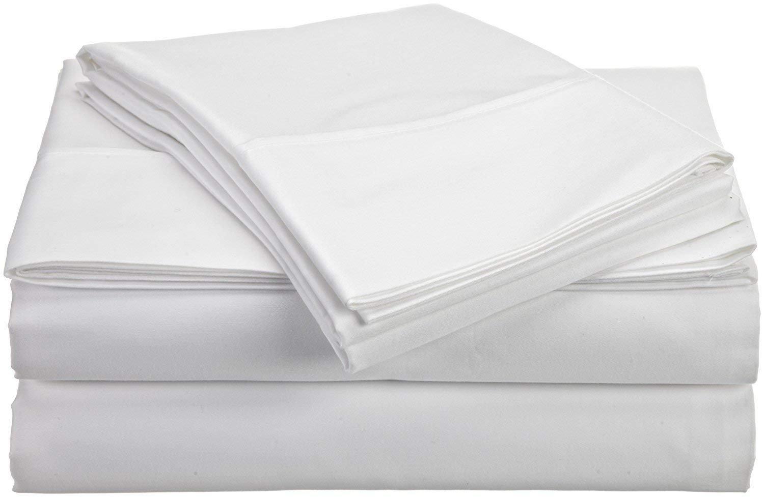 SRP Linen 400 Thread Count Luxury Twin XL Size, Egyptian Cotton 1 Pc Fitted Sheet 100% Egyptian Cotton Premium Long Staple Fits 16 Inch Deep Pocket Color White Solid Pattern