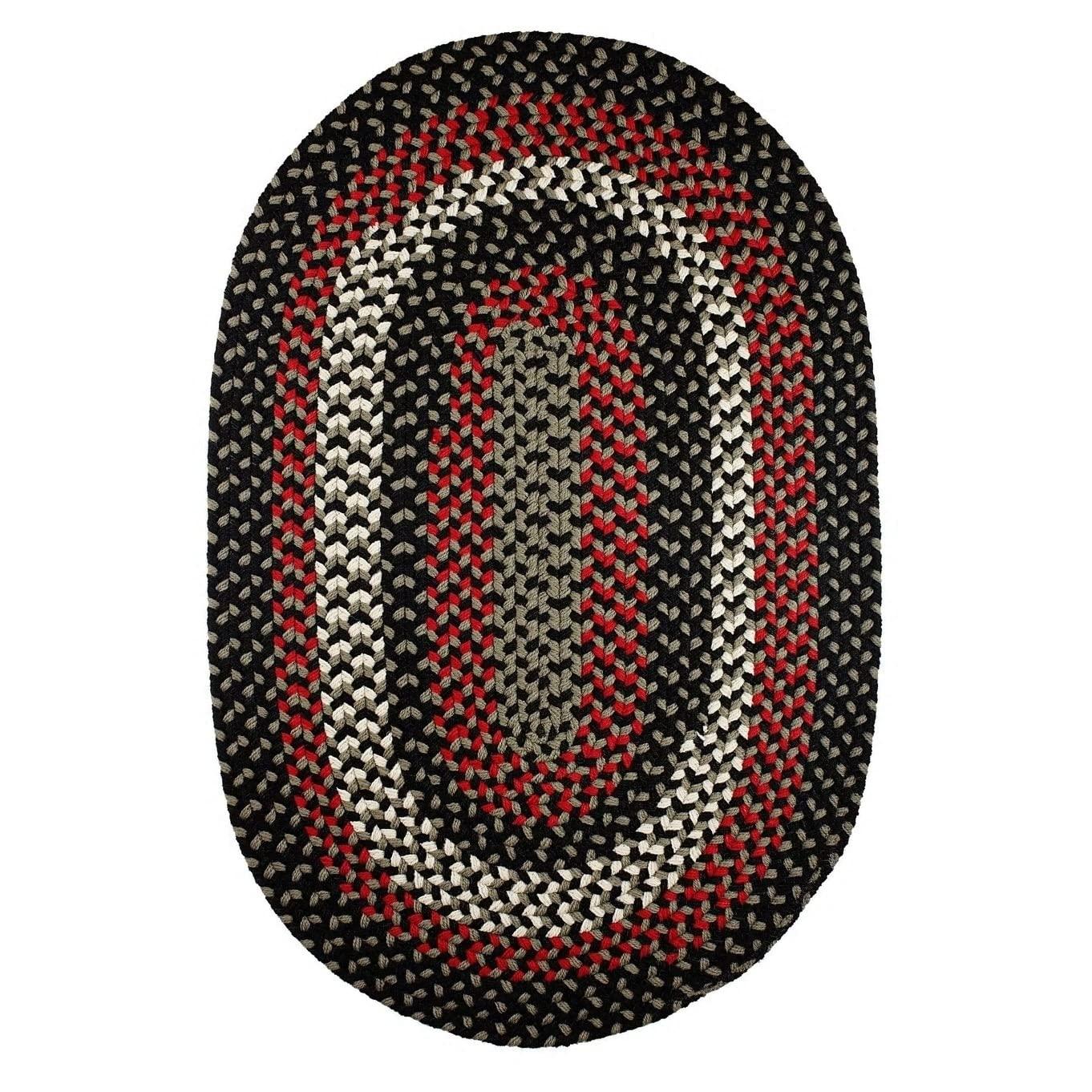 Rhody Rug Rhody Rug Mission Hill Indoor/Outdoor Braided Area Rug High Traffic Sage Green 2' x 3' Oval Reversible 2' x 3' Accent, Outdoor, Indoor Entryway Oval