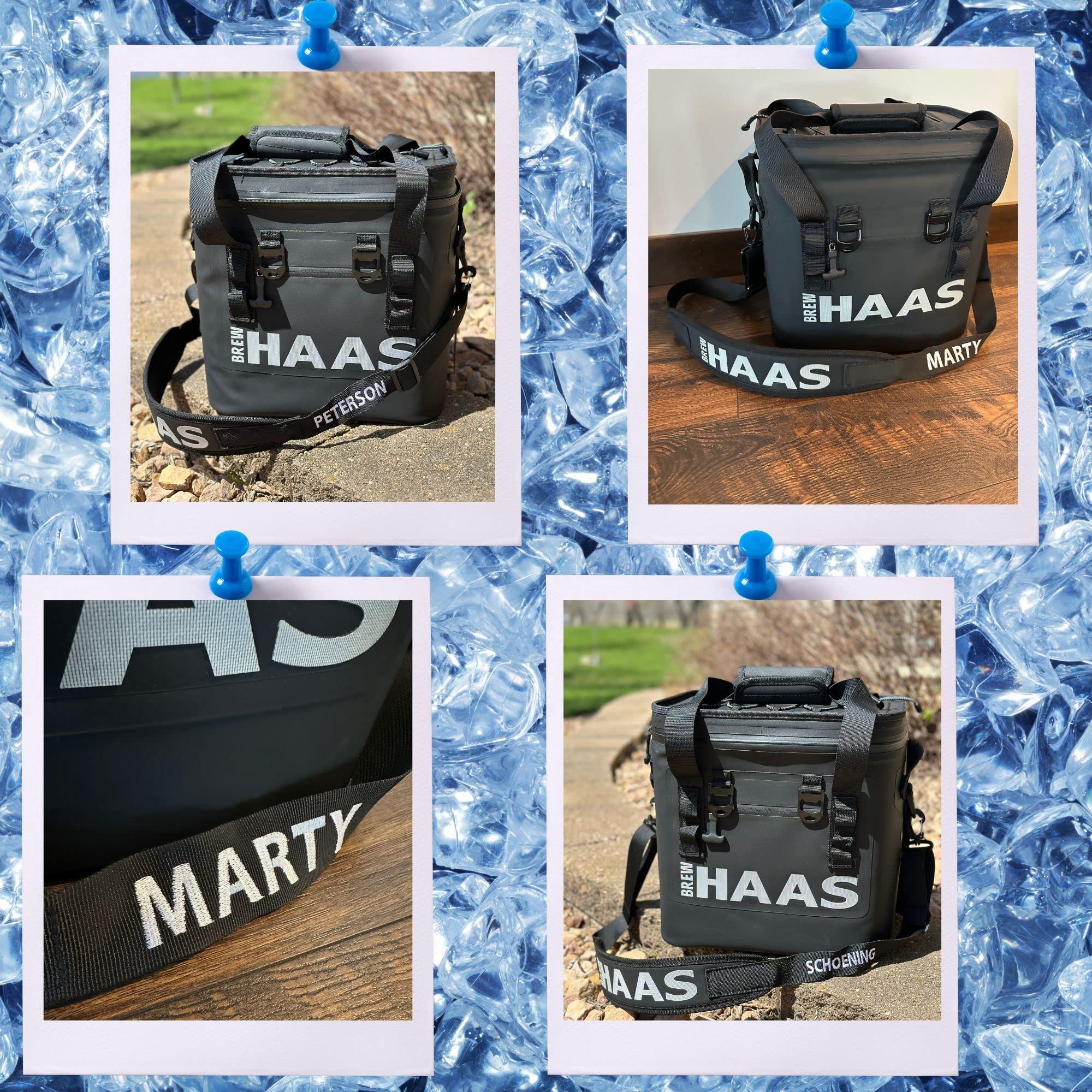 BREW HAAS BREW HAAS Personalized/Customized Soft Sided Cooler Bag, Matte Black, Leak Proof Zipper, Insulated, Waterproof, Keeps Items Cold for 24+ Hours for Groomsmen, Birthday gifts