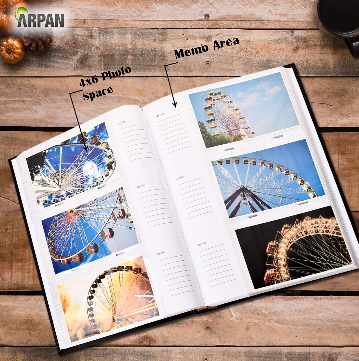 ARPAN ARPAN Large Memo Slip in Bookbound Photo Album for 300 6x4\'\' Photos (Black)