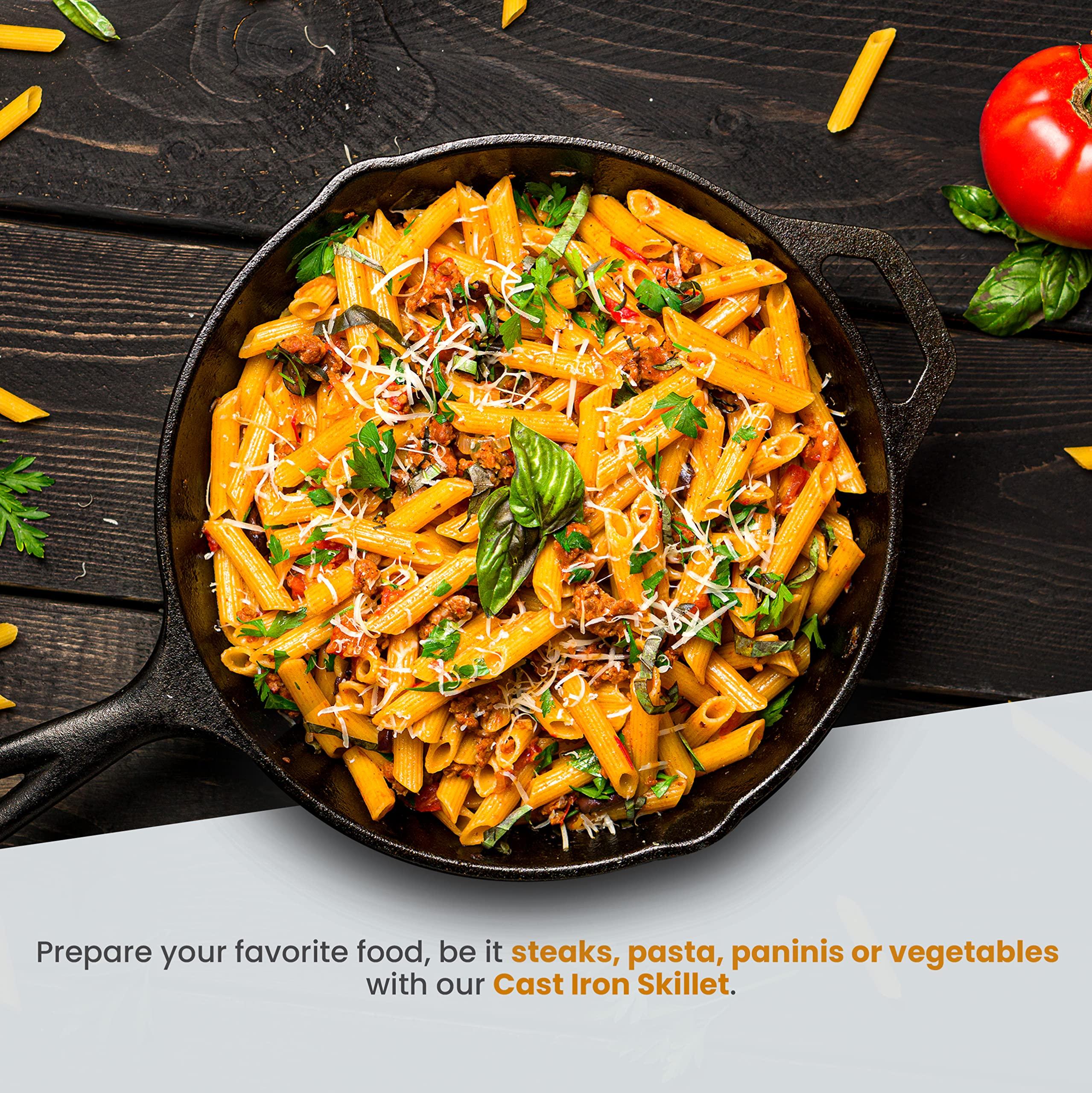 Utopia Kitchen Utopia Kitchen 12 inch Saute Fry Pan Pre-Seasoned Cast Iron Skillet With Lid, Frying Pan, Cast Iron Pan, Safe Grill Cookware for Indoor & Outdoor Use - Cooking Gift for Men & Women (Black)