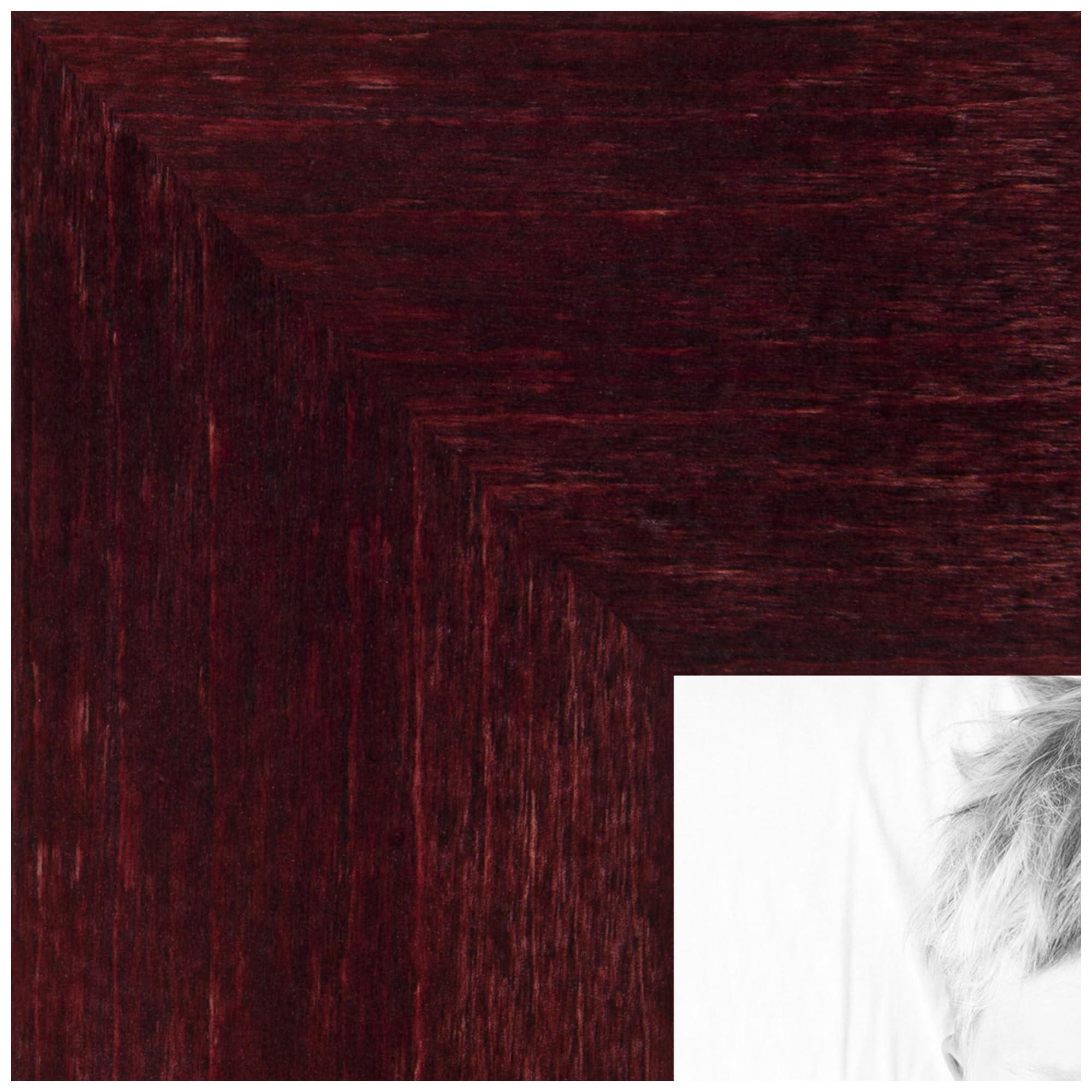 ArtToFrames ArtToFrames 10x13 CM / 3.94x5.12 INCH Red Picture Frame, This 1.25 Inch Custom Wood Poster Frame is Cherry - Comes with Regular Glass and Corrugated Backing (CMWOM0066-71206-YCHY-10x13)