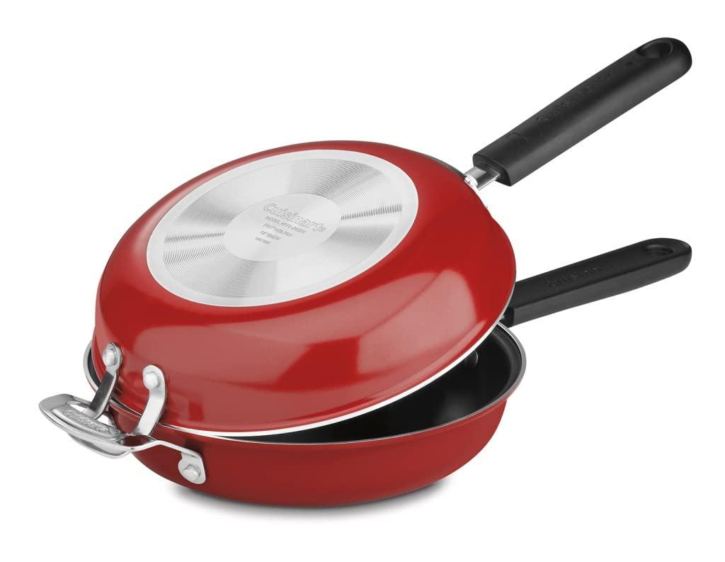 Cuisinart Cuisinart FP2-24R 10-Inch Nonstick Set Frittata Non-Stick Sauce Pan, Red