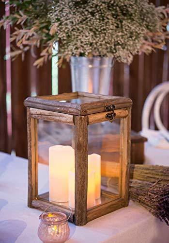 WEDDINGSTAR Rustic Wood and Glass Box with Hinged Lid Style 9554