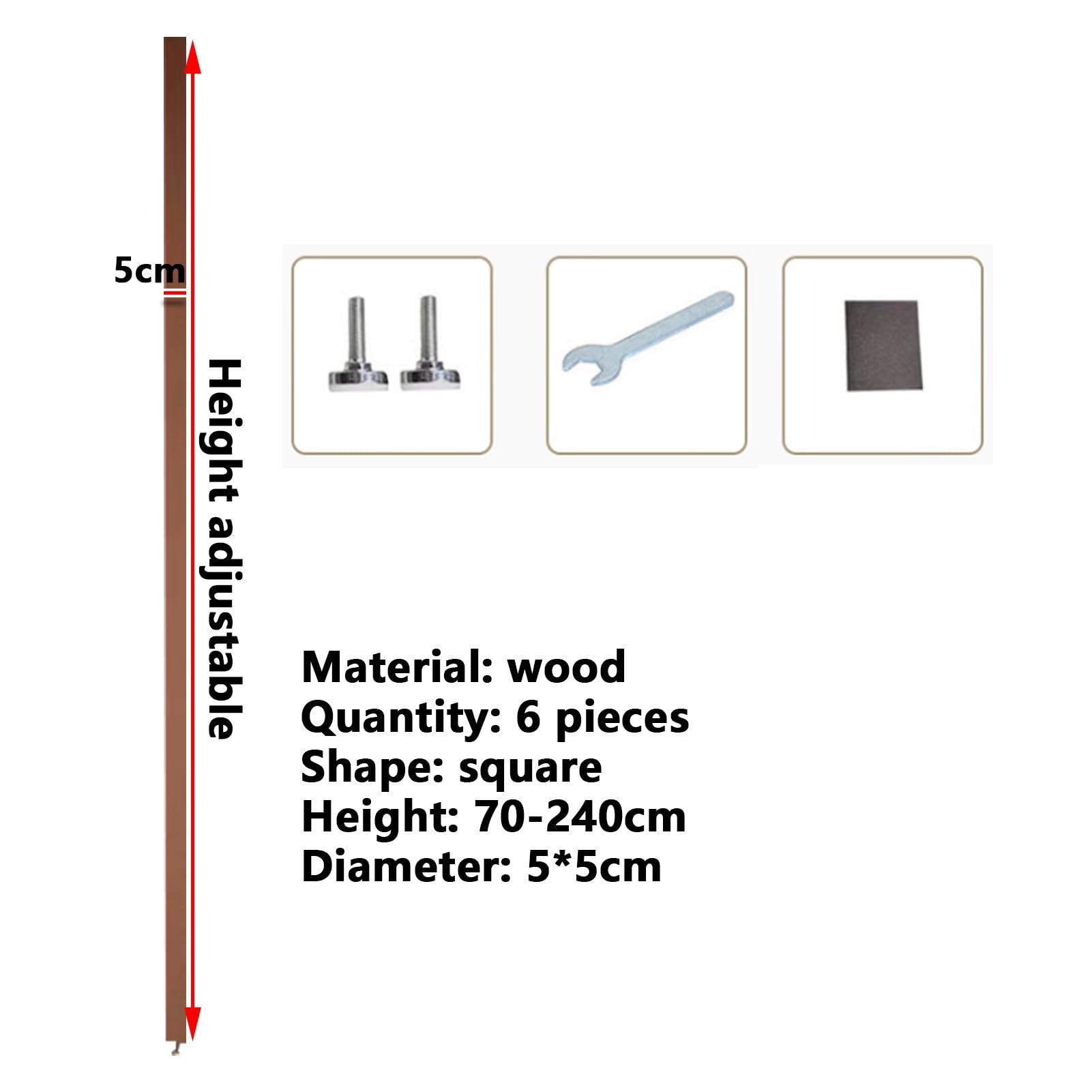 YUNSEU YUNSEU Wall Partition Room Divider Floor to Ceiling Wooden Slats Floor to Ceiling Room Dividers Room Divider Floor to Ceiling Wooden Slats,Washroom/Balcony/Stairwell/Entrance Privacy Screen, Black