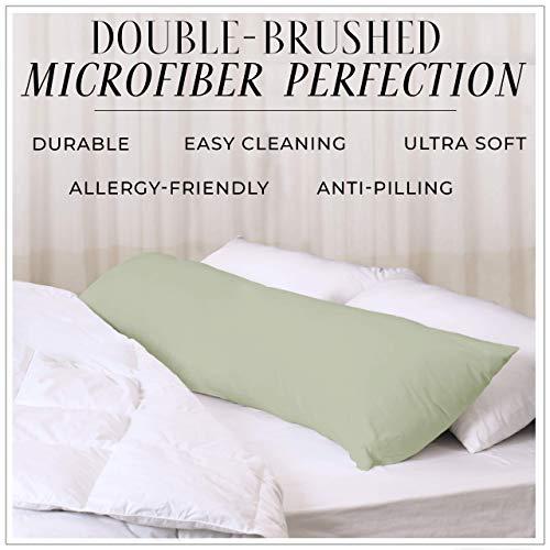 Italian Luxury Italian Luxury Body Pillow Cover - Soft 21\" x 60\" Microfiber Long Pillow Case w/ No Zipper - Fits 20\" x 54\" Pillow, Machine Washable, Black