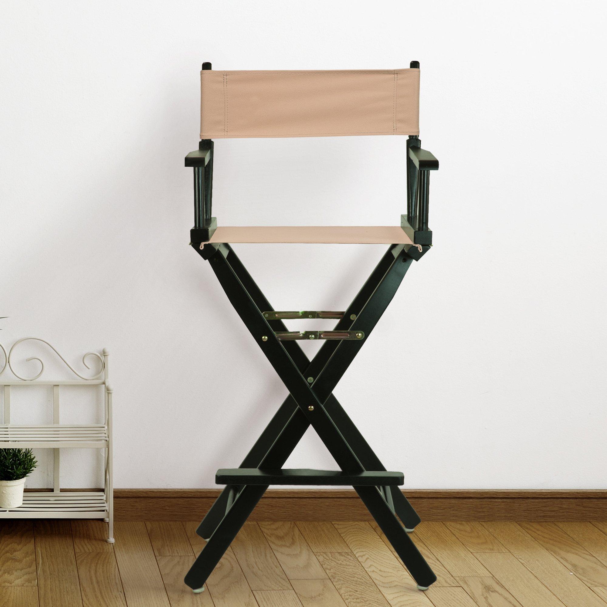 Casual Home Casual Home 30" Director's Chair Black Frame-with Tan Canvas, Bar Height