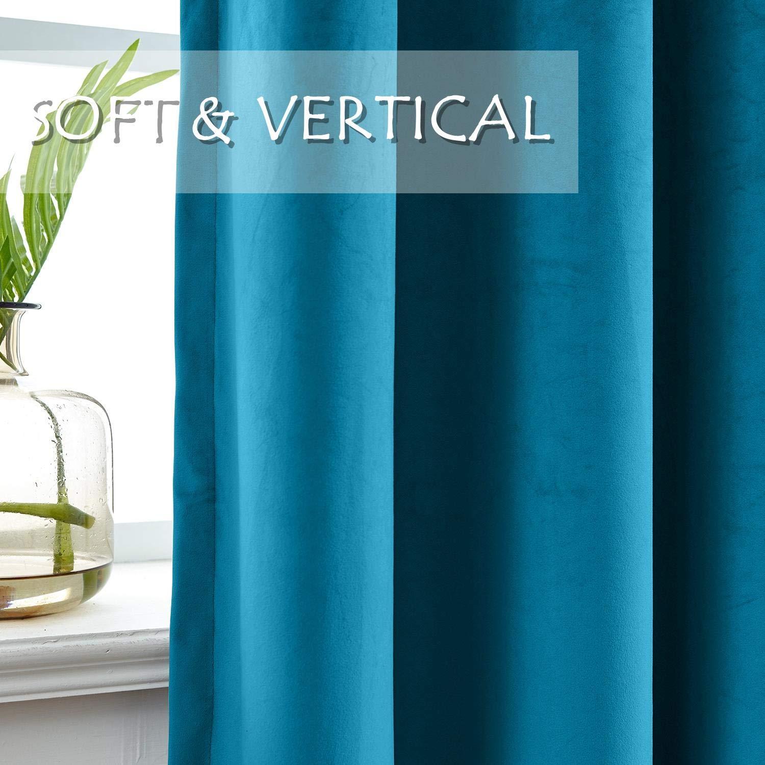 Macochico Macochico Soft Velvet Curtains Pinch Pleated Velvet Textured Drapes Panels for Bedroom Meetingroom Club Theater Living Room 50W x 84L Inch Blue (1 Panel)