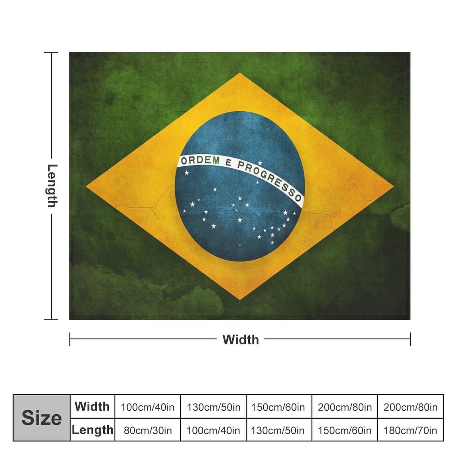 Fattyeery Weighted Blanket B-razil Flag Throw Blankets Cozy Soft King Size Nap All Season 70\"x80\"