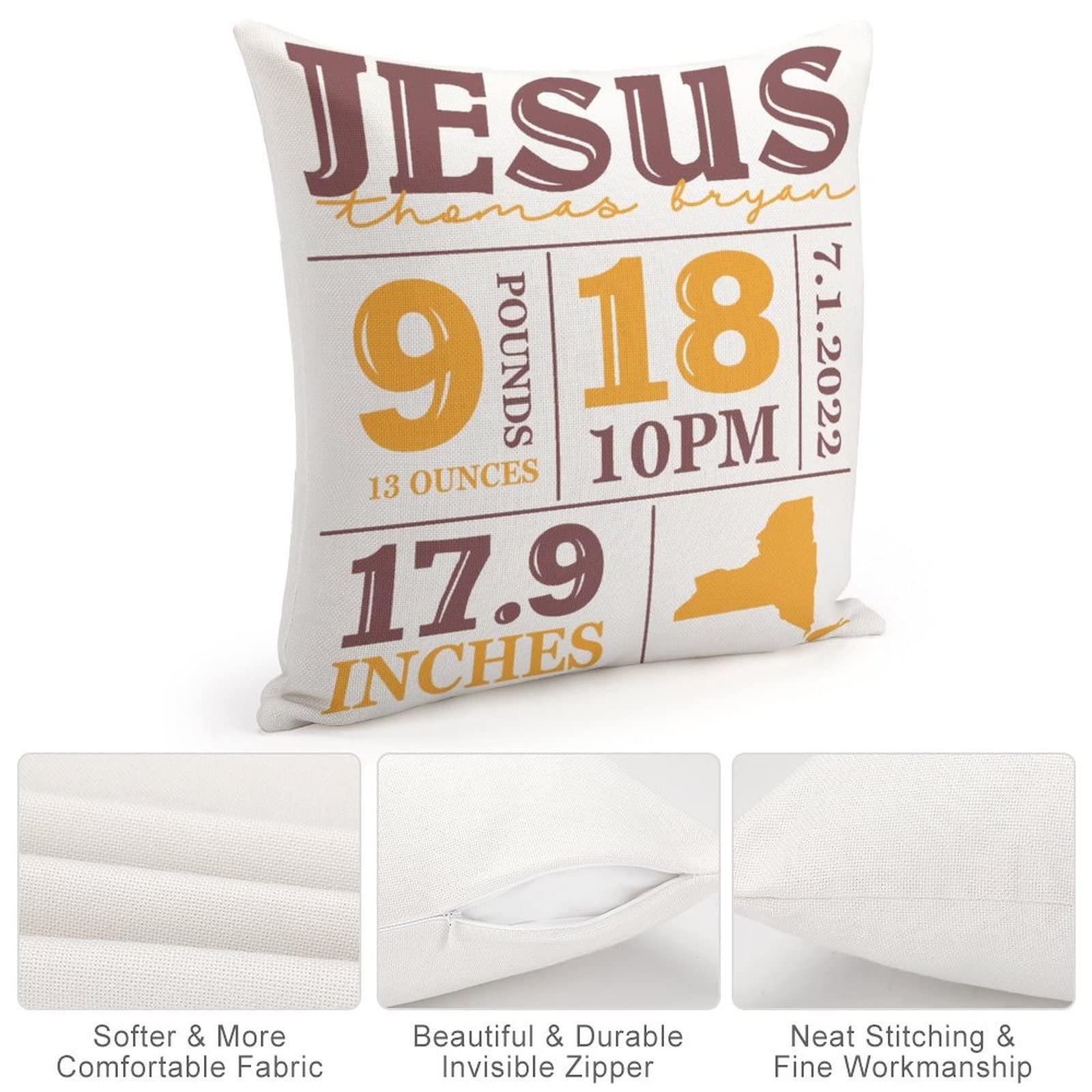 by Unbranded Decorative Pillowcase 16x16 Birth Announcement Pillows Baby Pillow Custom Birth Detail Pillow State Baby Boy Girl Keepsake Gifts Linen Decorative Pillowcase Sofa Throw Pillows Covers Zipper