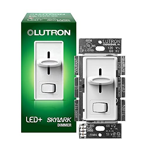 Lutron Lutron Skylark LED+ Dimmer Switch for Dimmable LED, Halogen and Incandescent Bulbs | Single-Pole or 3-Way | SCL-153P-WH | White
