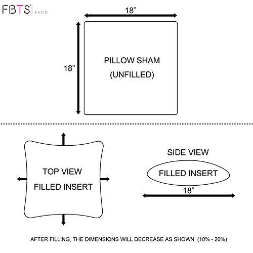 FBTS Basic FBTS Basic Throw Pillow Inserts 18x18 Inch Square Sham Stuffer Down Alternative Pillow Forms for Decorative Cushions and Pillows