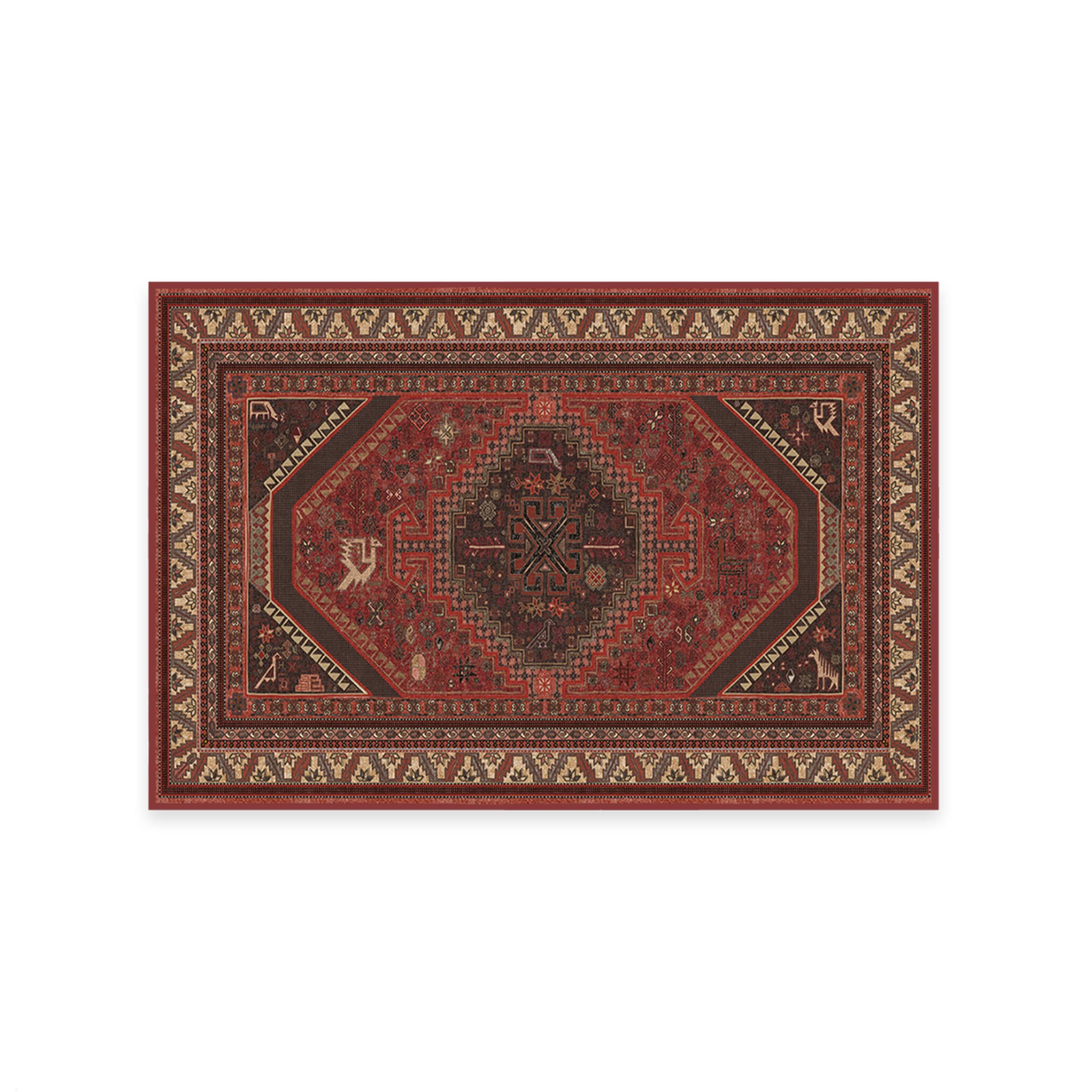 RUGGABLE Ruggable Washable 2x3 Area Rug, Zareen Scarlet Red, Premium Rugs for Living Room, Bedroom, Kitchen, Office, Classroom with Gripper Non Slip Pad