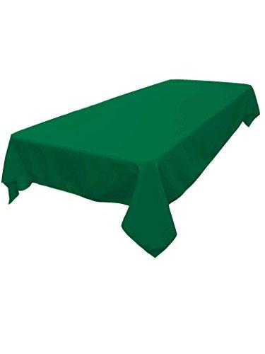 LA Linen LA Linen Polyester Poplin Washable Rectangular Tablecloth, Stain and Wrinkle Resistant Table Cover 60x90, Fabric Table Cloth for Dinning, Kitchen, Party, Holiday 60 by 90-Inch, Emerald Green