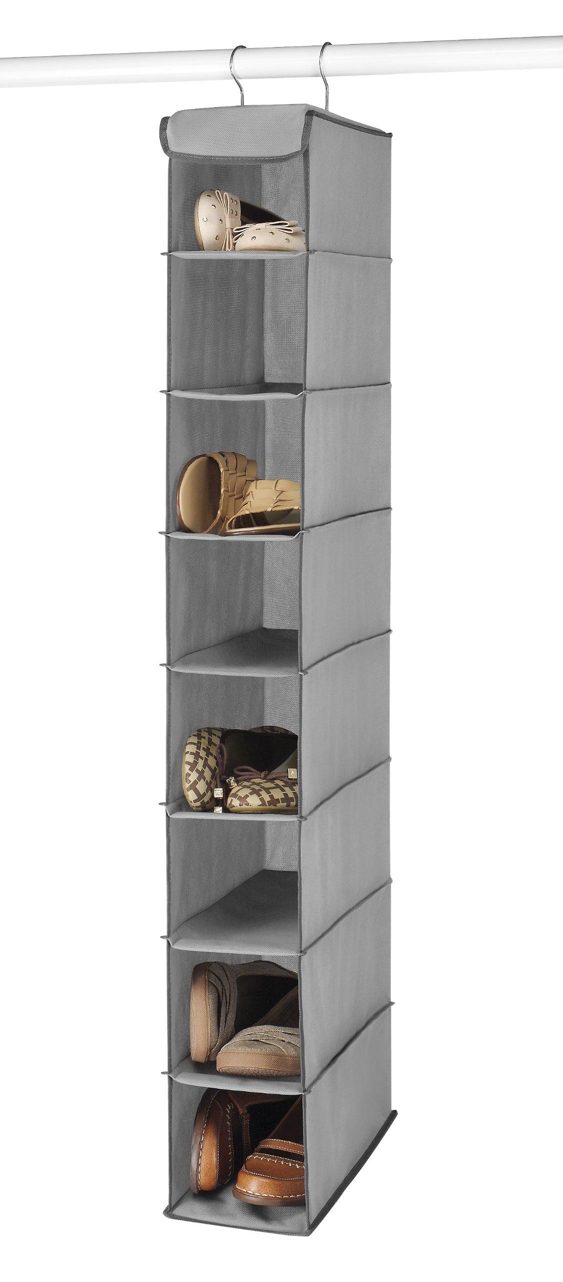 Whitmor Whitmor Hanging Shoe Shelves - 8 Section - Closet Organizer - Grey