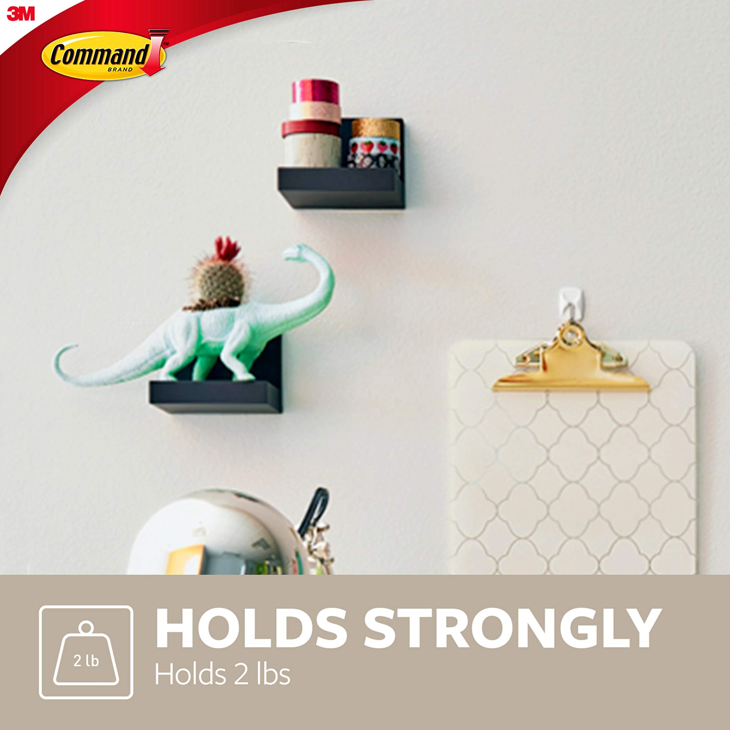 Command Command Display Ledges, Holds up to 2 lb, Slate, 2 Ledges with 8 Medium Command Strips, Damage Free Hanging Floating Shelf with Adhesive Strips, Personalize Living Room, Bedroom, Kids Room or Office