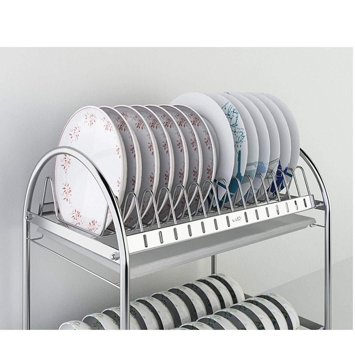 Panduo Sink shelf tableware rack Kitchen Dish Rack, Stainless Steel Dish Rack, Household Kitchen Utensils, Drying Dish Rack, Storage Rack (Size : 4)