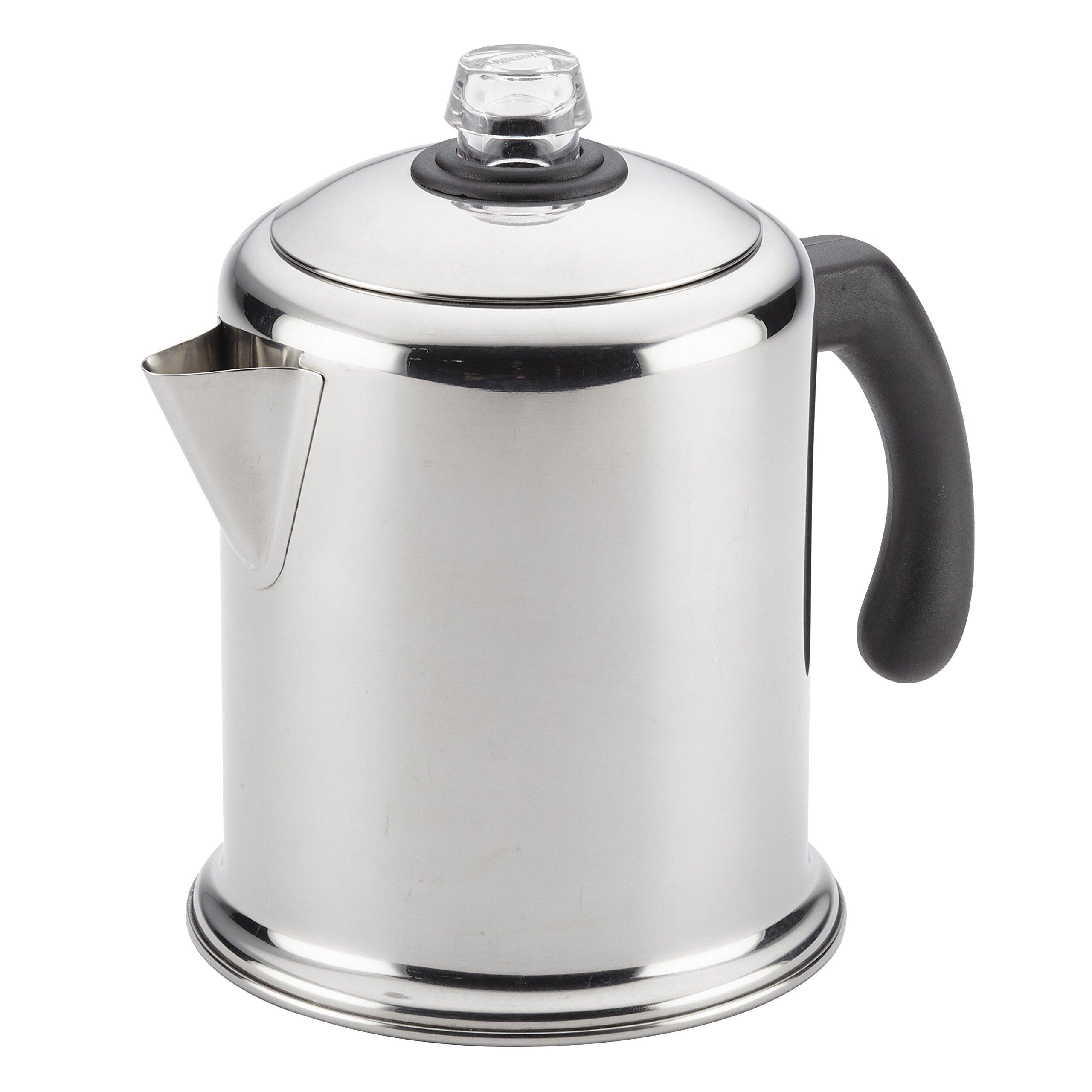 Farberware Farberware 47053 Classic Stainless Steel Yosemite 12-Cup Coffee Percolator, 12 Cup Coffee Maker, Silver